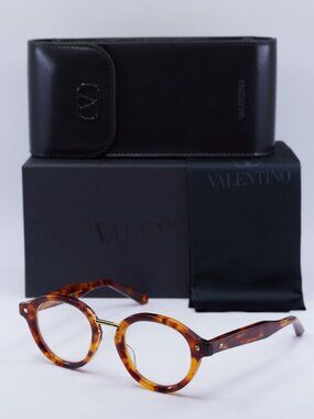 Valentino V-ESSENTIAL-IV VLX-132C Round Eyeglasses 46mm - Havana